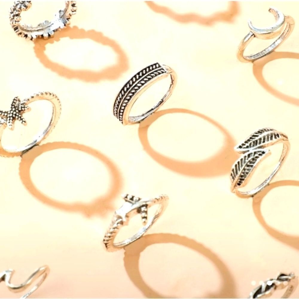 Vintage Punk Stackable  11pcs  Knuckle Alloy Rings - Picture 5 of 5